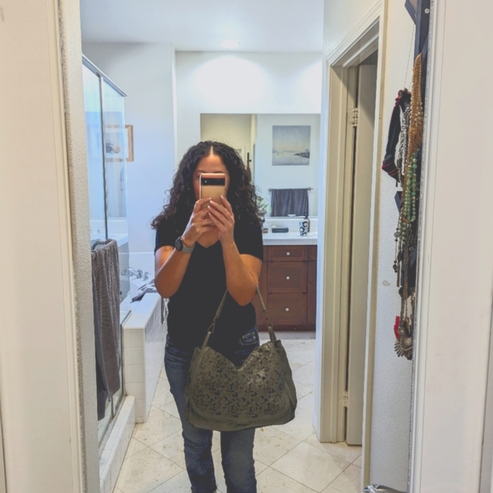 New Costanza Rota Floral Cutout Satchel Crossbody Tote Italian Leather - Picture 11 of 12